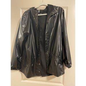 RAINS Shiny Black Rain Jacket